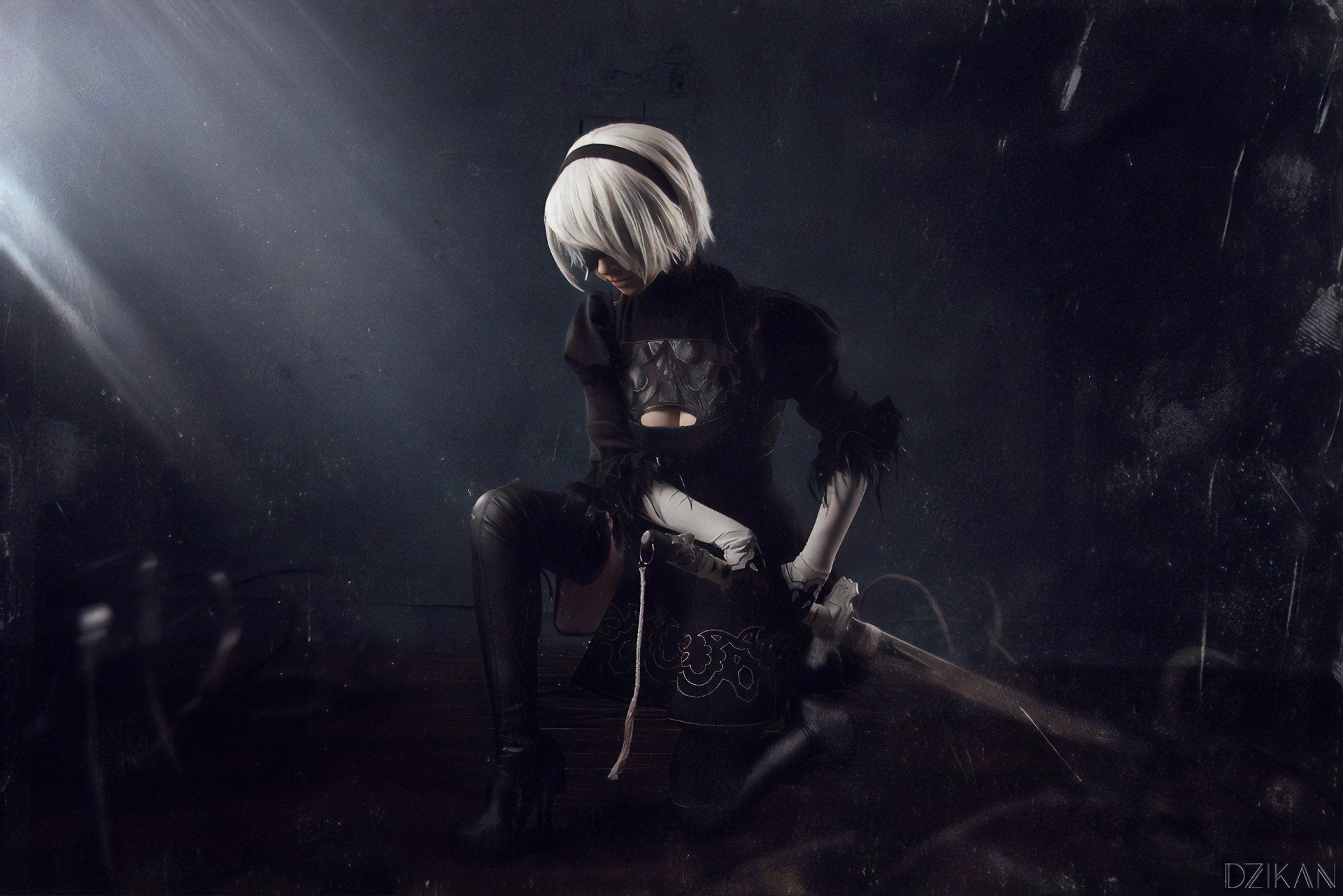 1920x1281 YoRHa No.2 Type B Warrior: Striking White Haired Swordmaster Cosplay HD Wallpaper By Dzikanx1708
