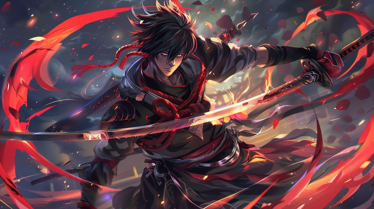 1214x680 Anime Mural Wallpaper. Dynamic Hero Battle Scene