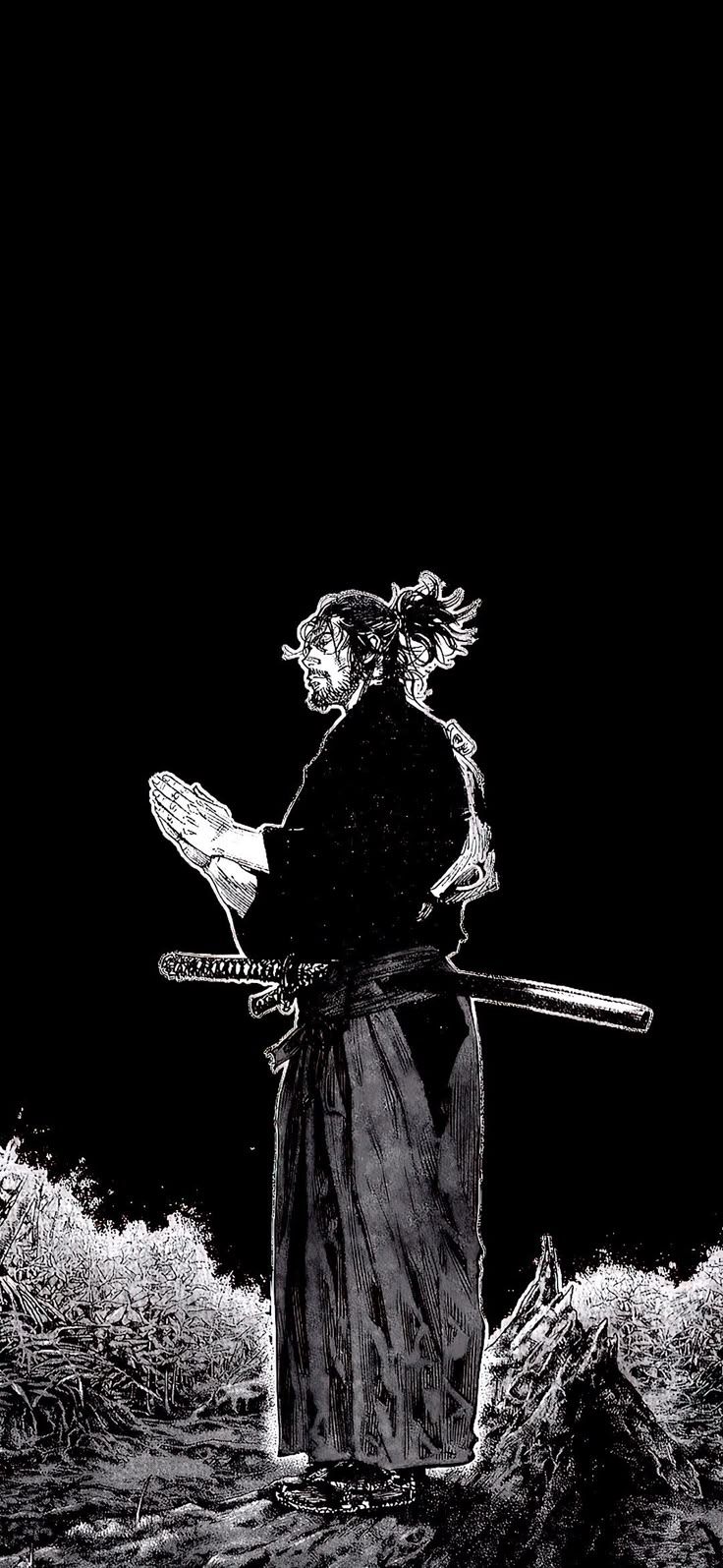 736x1595 Vagabond praying wallpaper. Miyamoto musashi wallpaper 4k, Musashi miyamoto iphone wallpaper, Vagabond wallpaper iphone