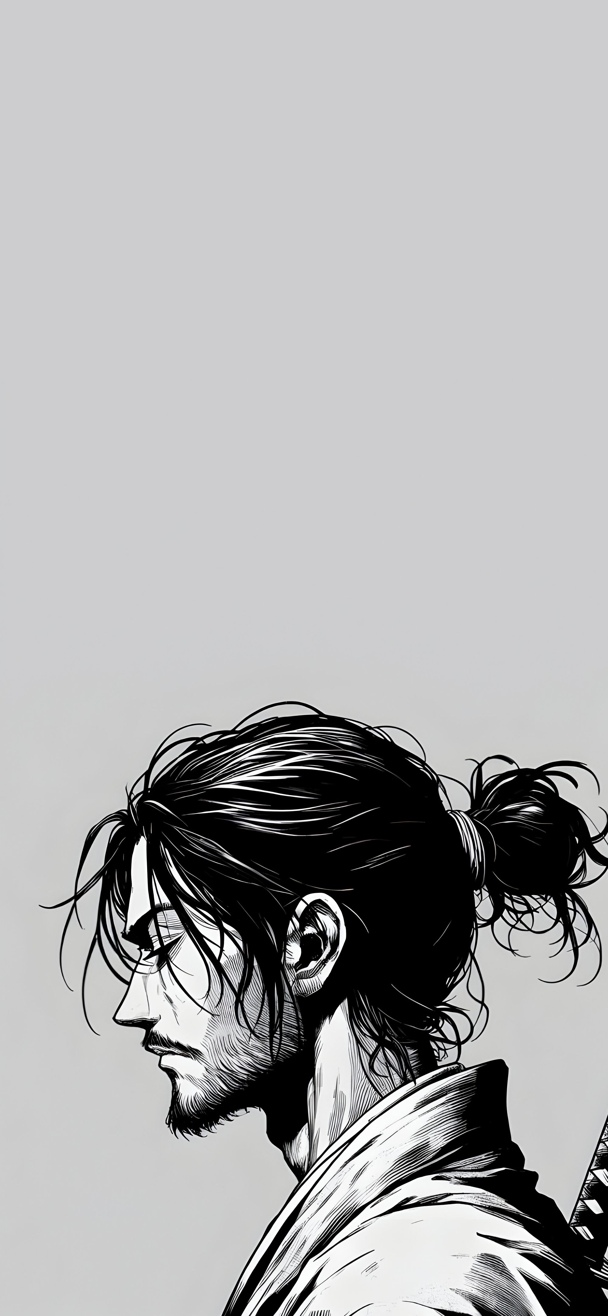 2000x4329 Black and White Miyamoto Musashi Wallpaper