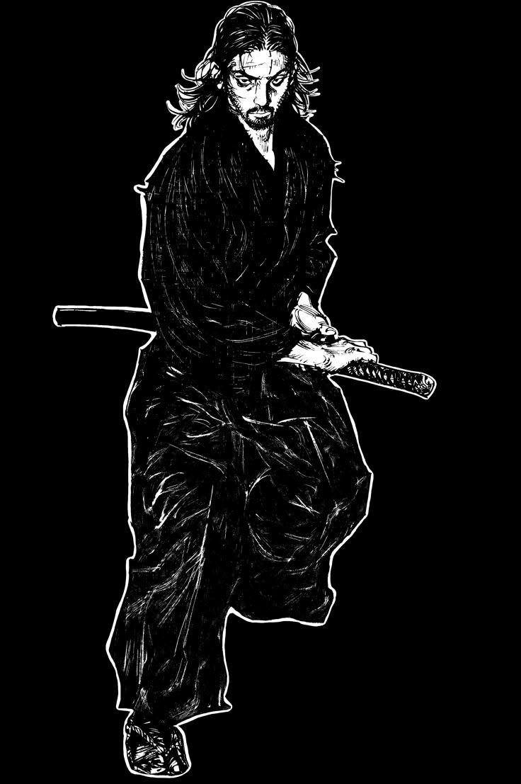 736x1107 Musashi Miyamoto Draw [Blackout + Slight Upscale]