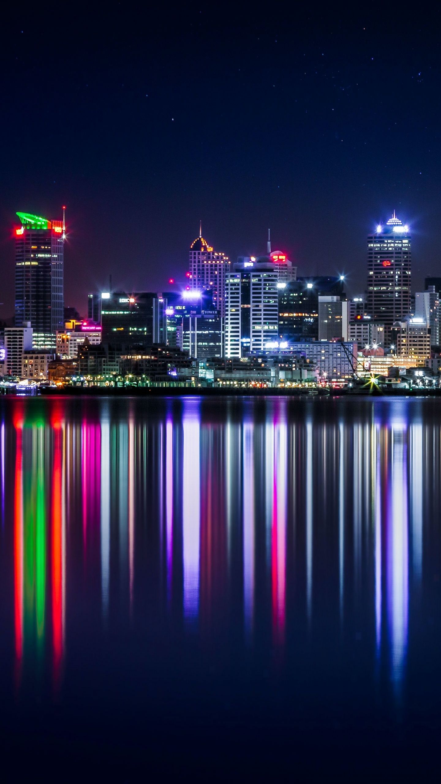 1440x2560 Auckland Wallpaper 4K, Cityscape, Night, City lights