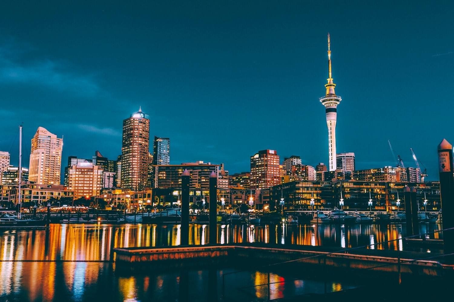 1500x1000 Auckland City Skyline Night View. Poster & Framed Canvas Art