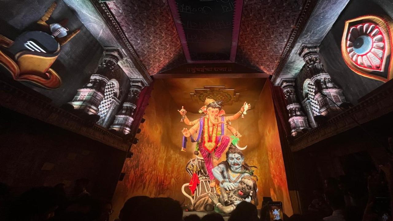 1280x720 In Photo: As city preps for Ganeshotsav here's the first look of Mumbaicha Raja idol
