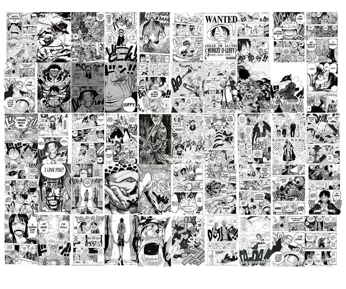 1200x1000 VEENSHI Paper Set Of 54 One Piece Manga Posters GSM Thick Collage Kitx4 Inch, Self Adhesive, Wall : Amazon.in: Home & Kitchen