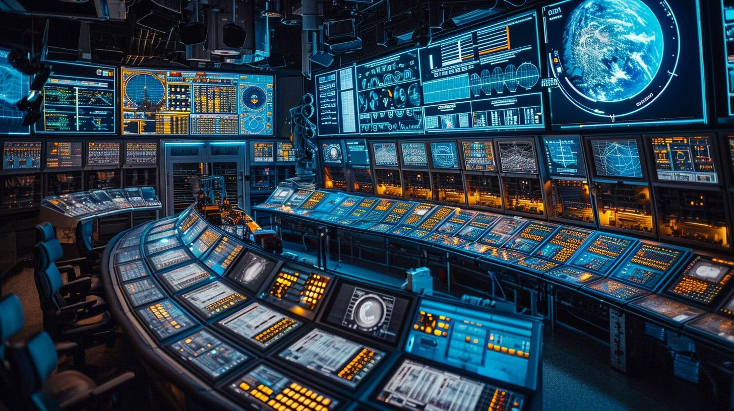 1456x816 Download Futuristic Control Room Image, Technology, Control
