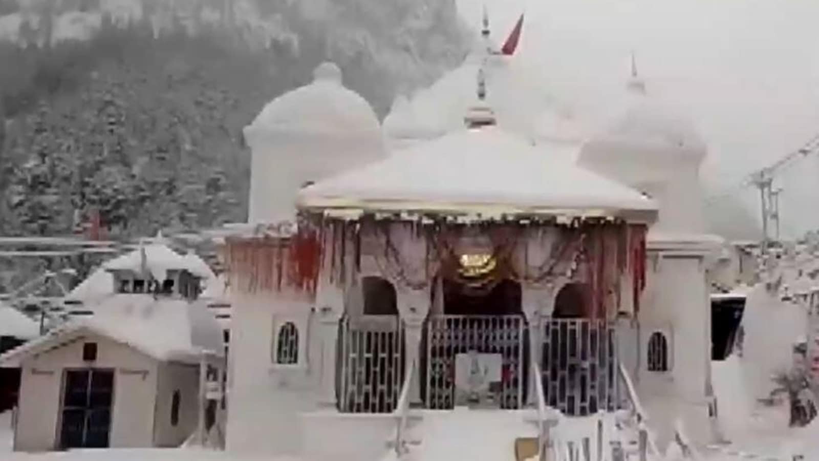 1600x900 Uttarakhand's Gangotri temple covered in a thick blanket of snow. Watch video