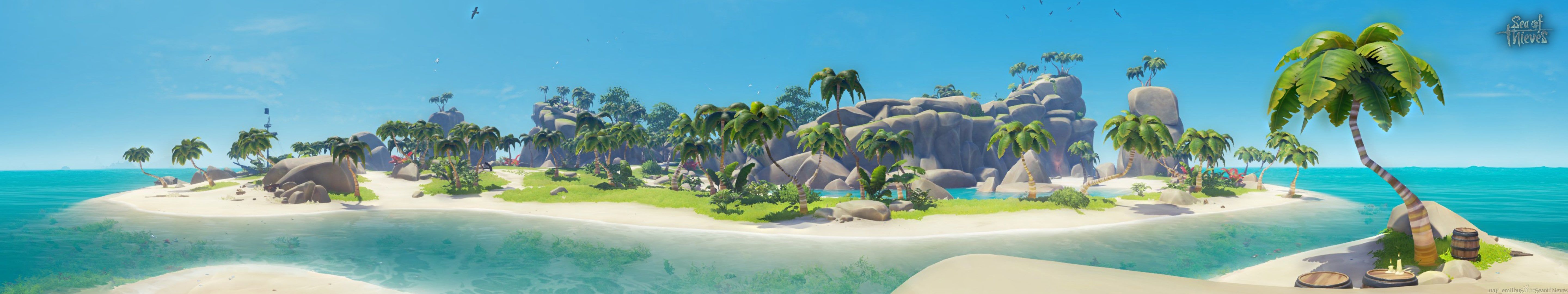 5760x1080 Mermaids Hideaway (From the Cliffs) Triple Monitor Wallpaper(5760x1080). Updated Album in Comments