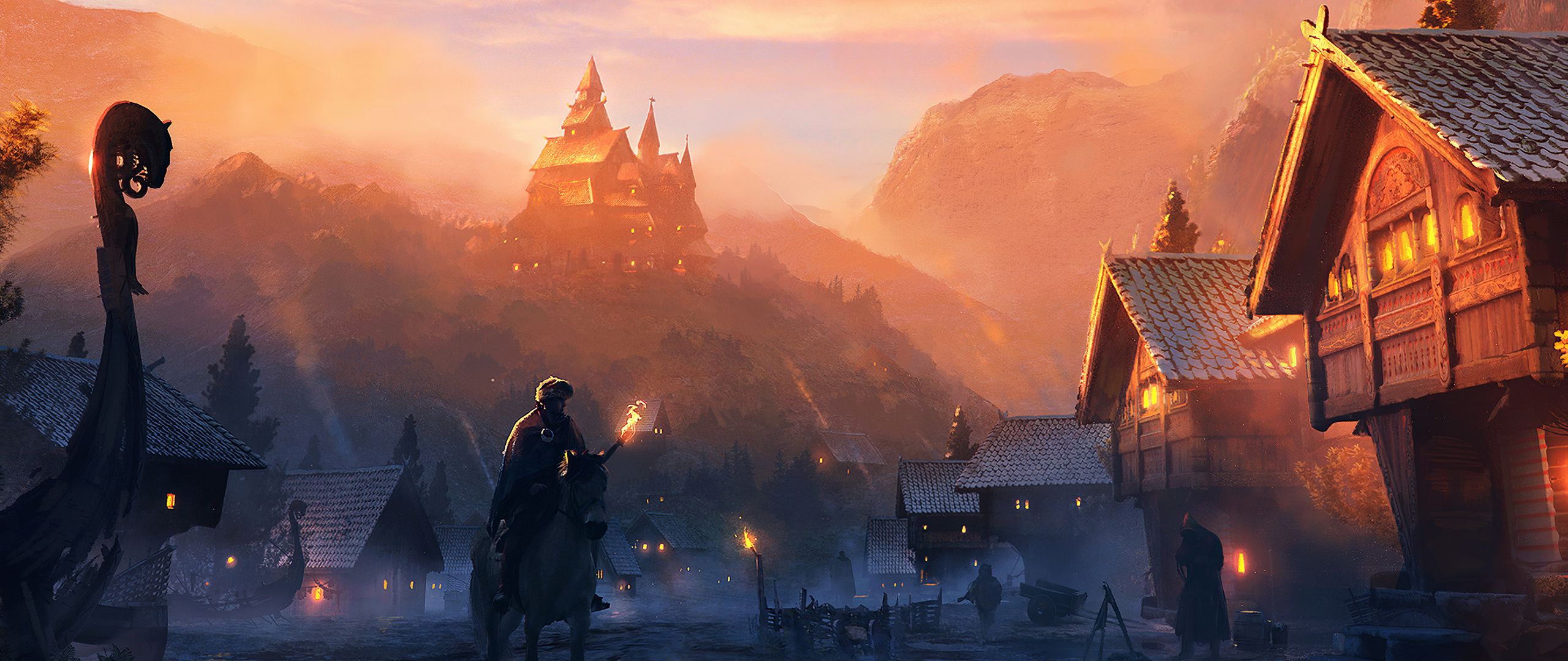2560x1080 Castle Sunset Fantasy 4k Wallpaper, 2560x1080 Resolution HD 4k Wallpaper, Image, Background, Photos and Picture