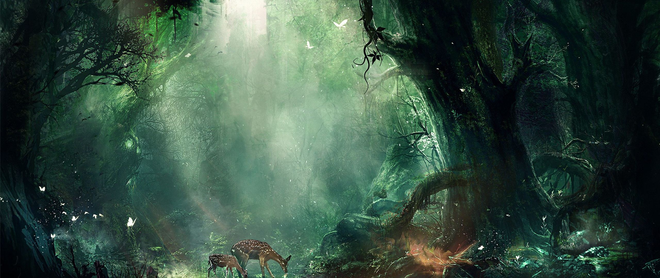 2560x1080 Download Fantasy Forest Ultra, Fantasy, Forest, Ultra Wallpaper in 2560x1080 Resolution