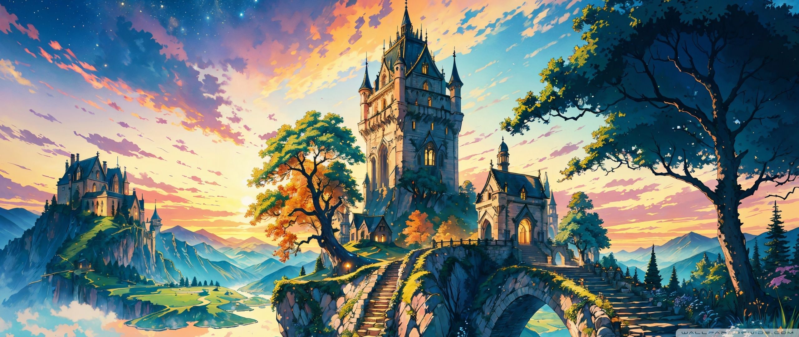 2560x1080 Castle Fantasy Art, Early Fall 4K UHD Wallpaper for UltraHD Desktop and TV : Widescreen and UltraWide Display : Smartphone and Tablet Devices