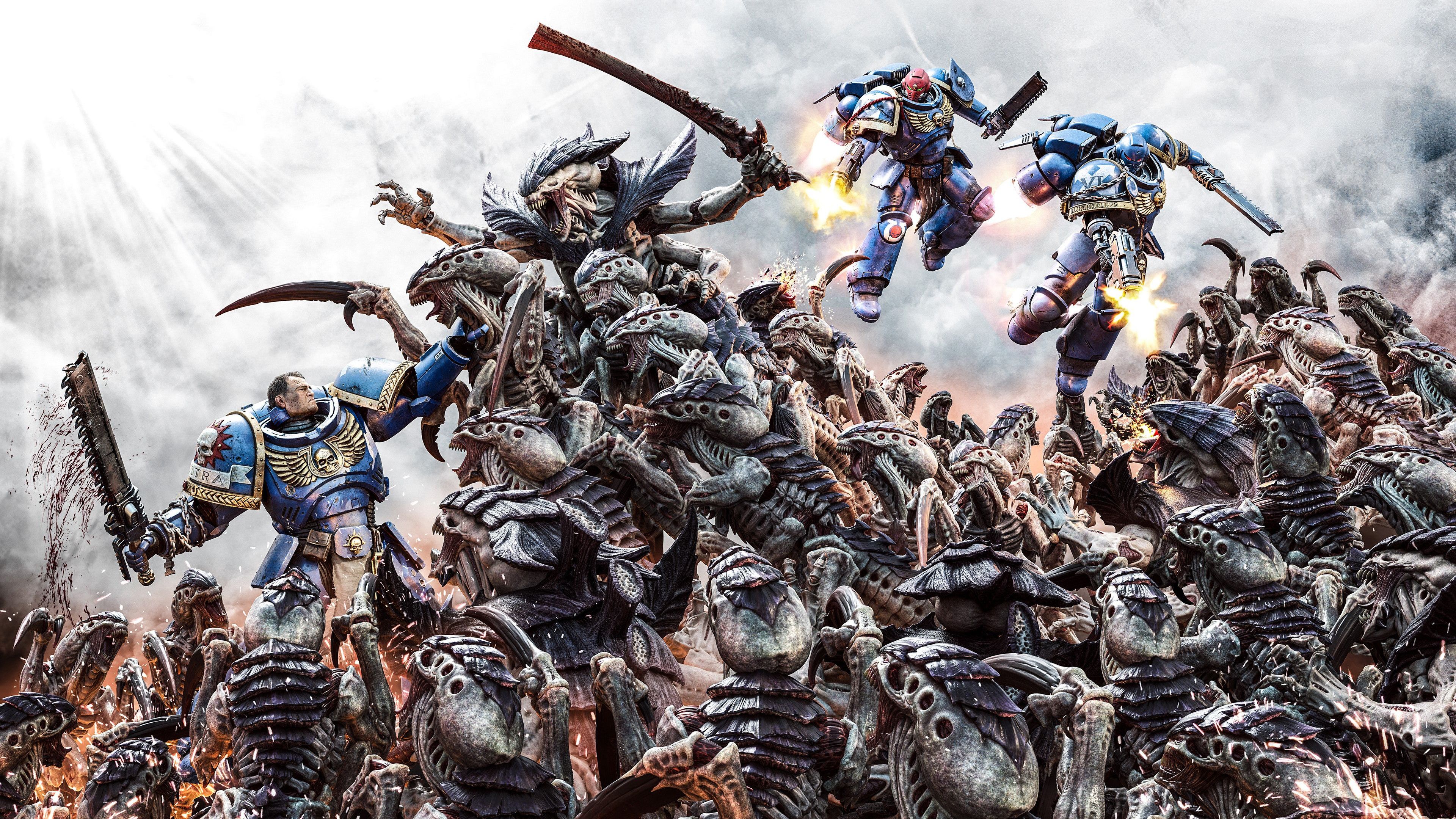 3840x2160 Warhammer 40K Space Marine 2 Wallpaper 4K, Tyranid Horde, Key Art