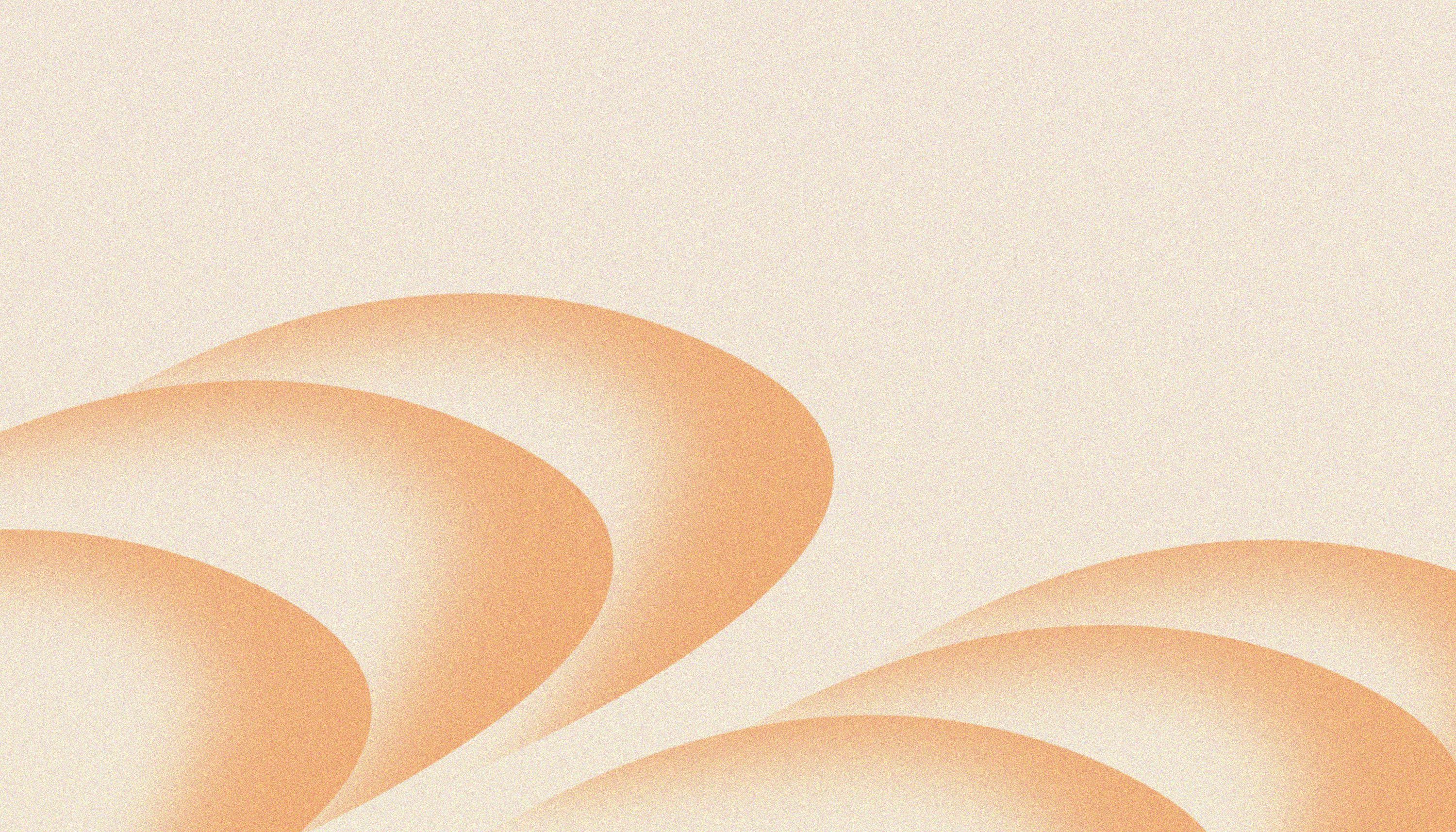3000x1714 Soft orange abstract shapes on a light background