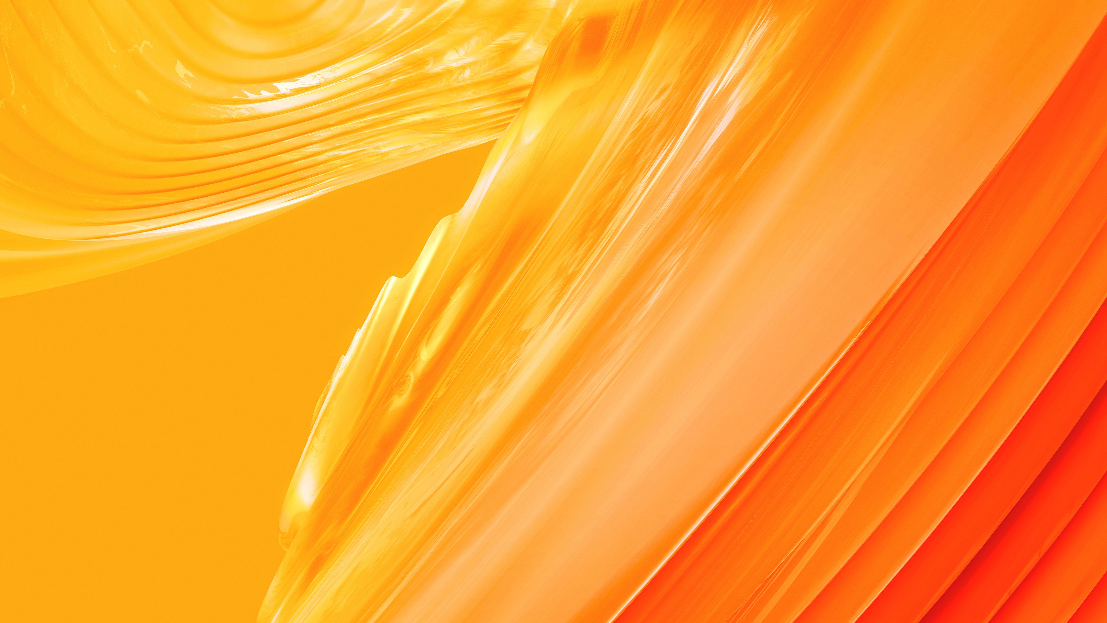 3840x2160 Wallpaper Yellow and Orange Abstract Painting, Background Free Image