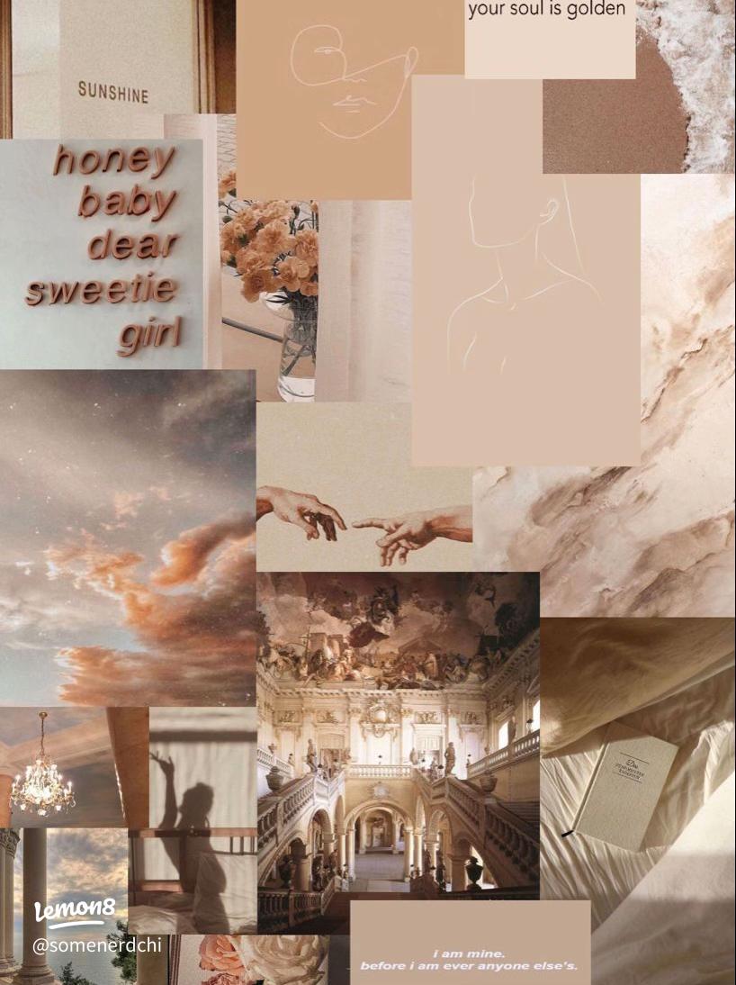 818x1094 Aesthetic Beige Wallpaper: Cute Bears, Coffee & Cream Hues!