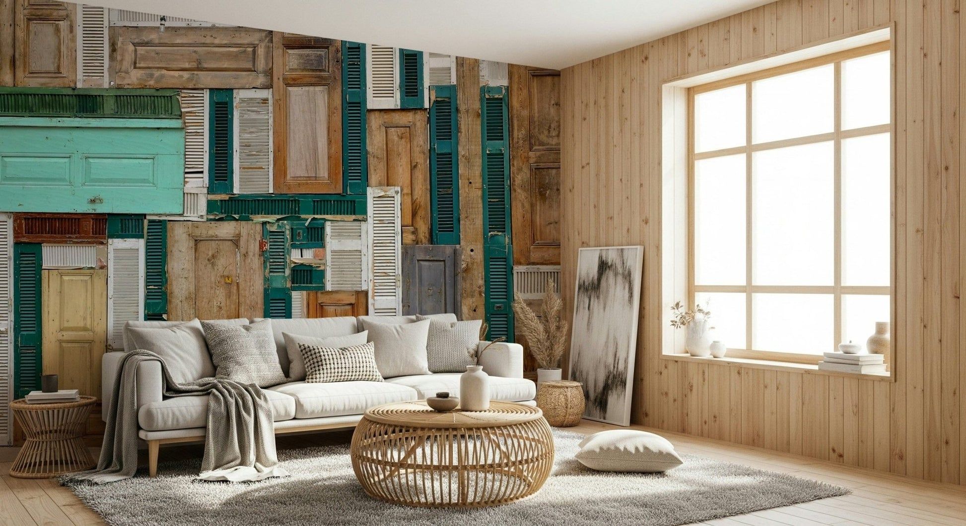 1946x1061 Rustic Door Collage Wallpaper