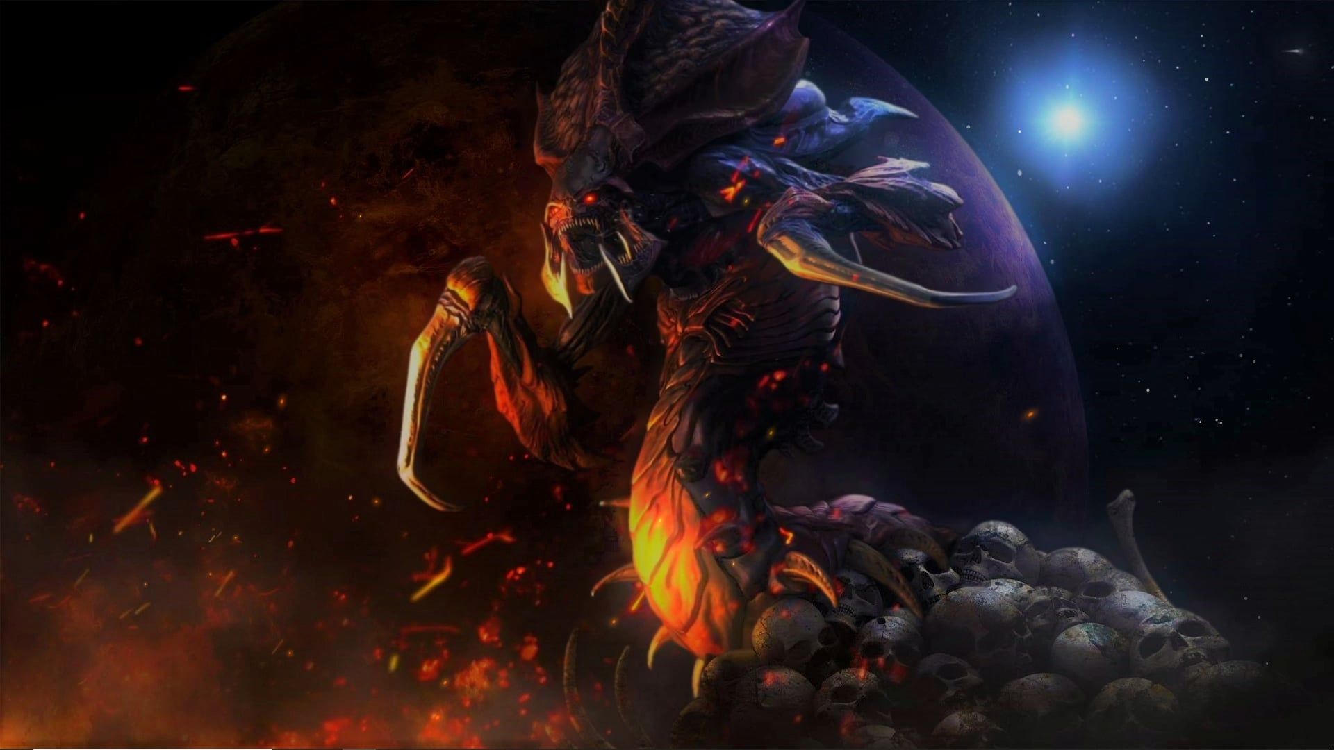 1920x1080 I created an animated wallpaper of the SC1 Zerg Victory Screen