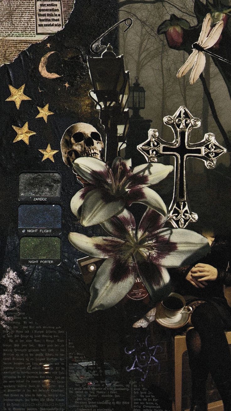 736x1308 Romantic goth wallpaper iphone. Whimsical goth aesthetic wallpaper, Goth collage, Witchy wallpaper