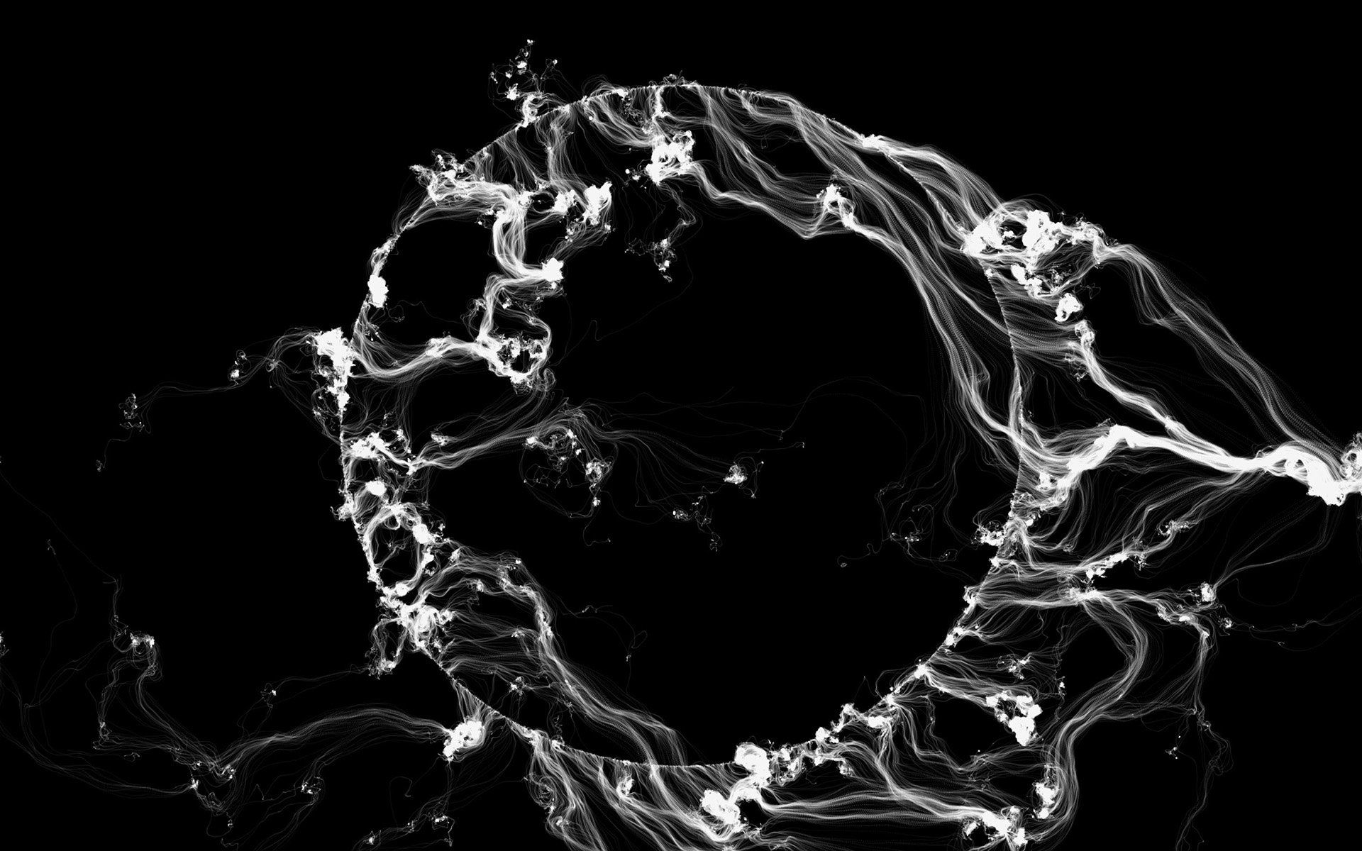 1920x1200 Download Black & White Circle Abstract Smoke HD Wallpaperx1200