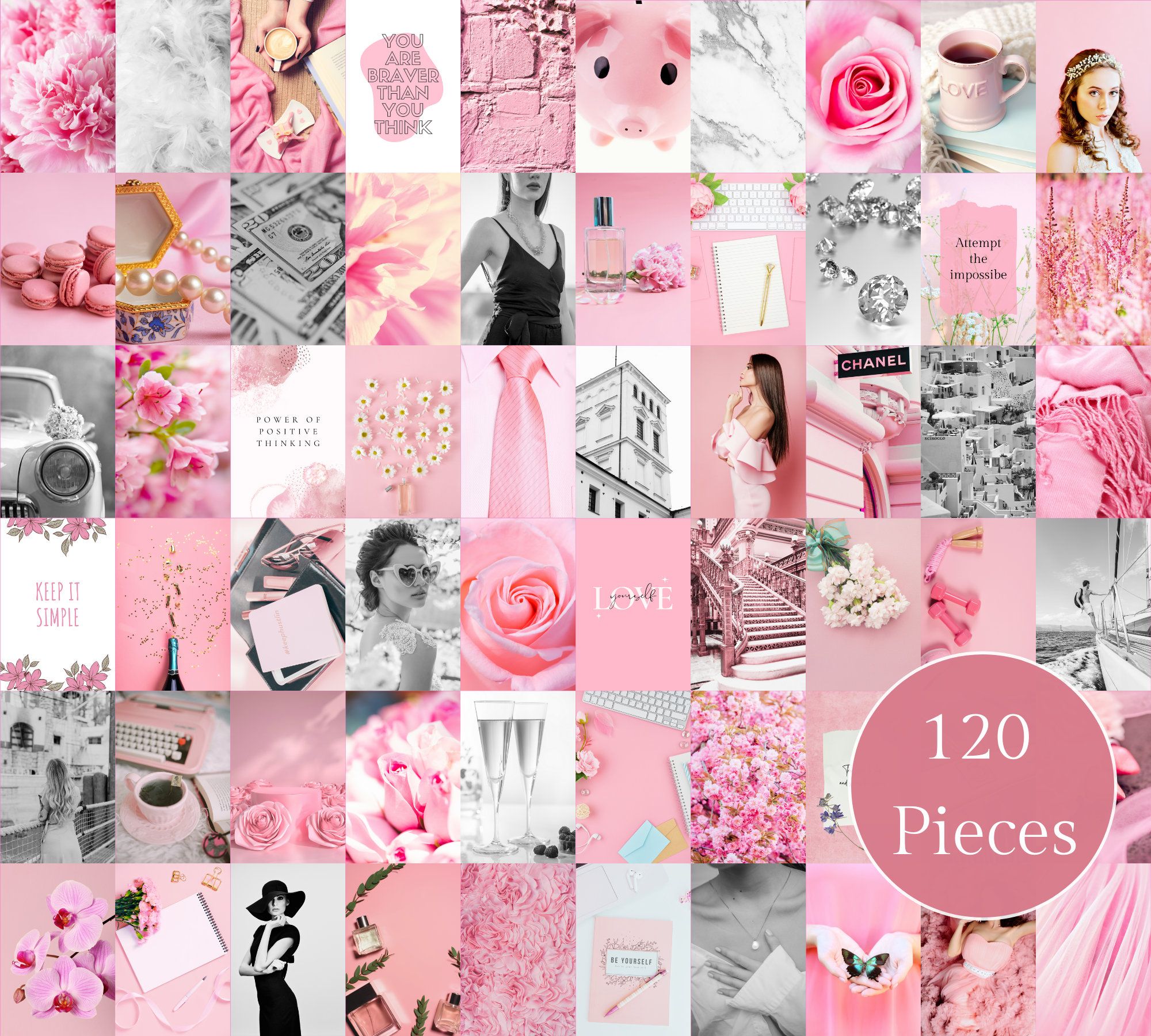 2000x1800 Bright Pink Wall Collage Kit. Indie Room Decor, VSCO Wall Collage Kit