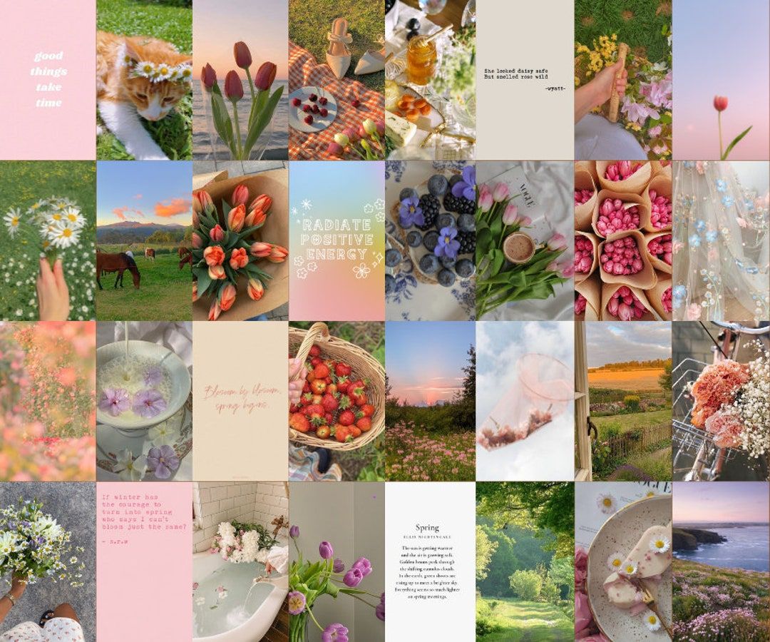 1080x900 Spring Aesthetic Collage Kit Piece Photo Set (digital Download)