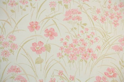 480x320 1960s Floral Vintage Wallpaper