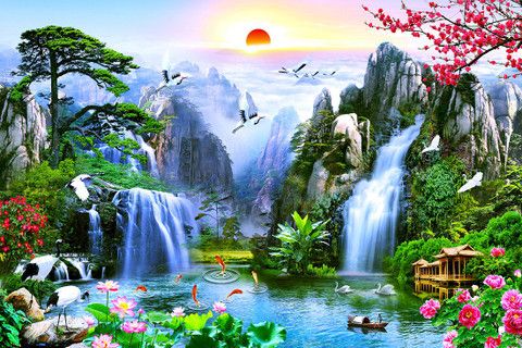 480x320 HD PRINT HOUSE 92 cm x 61 cm Waterproof Nature Vinyl Wallpaper Price in India HD PRINT HOUSE 92 cm x 61 cm Waterproof Nature Vinyl Wallpaper online at