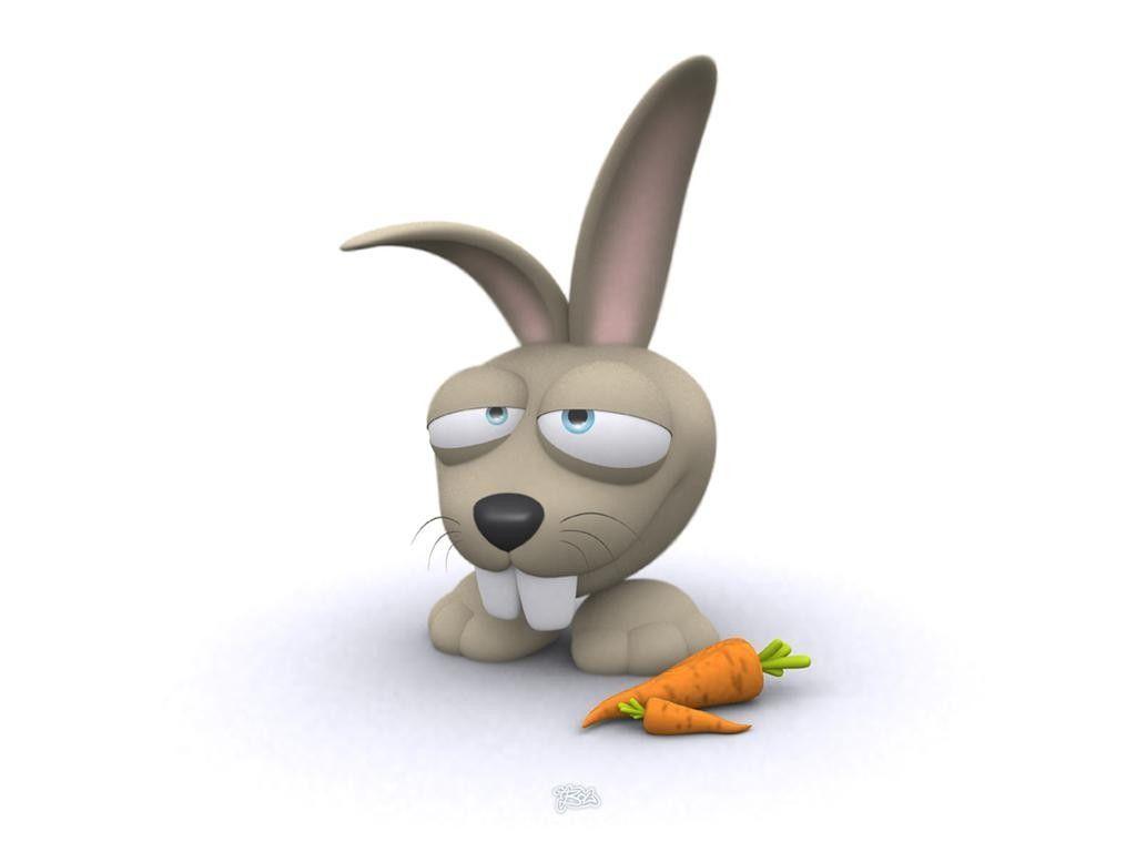 1024x768 Funny Rabbit Cartoon