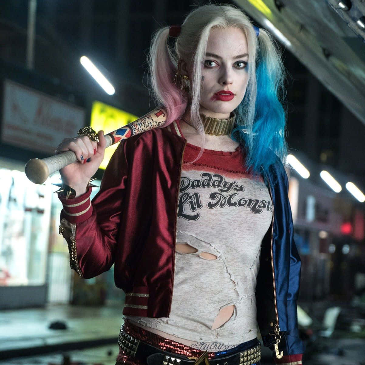 1202x1202 Download Margot Robbie as DC Comics Super villain Harley Quinn Wallpaper