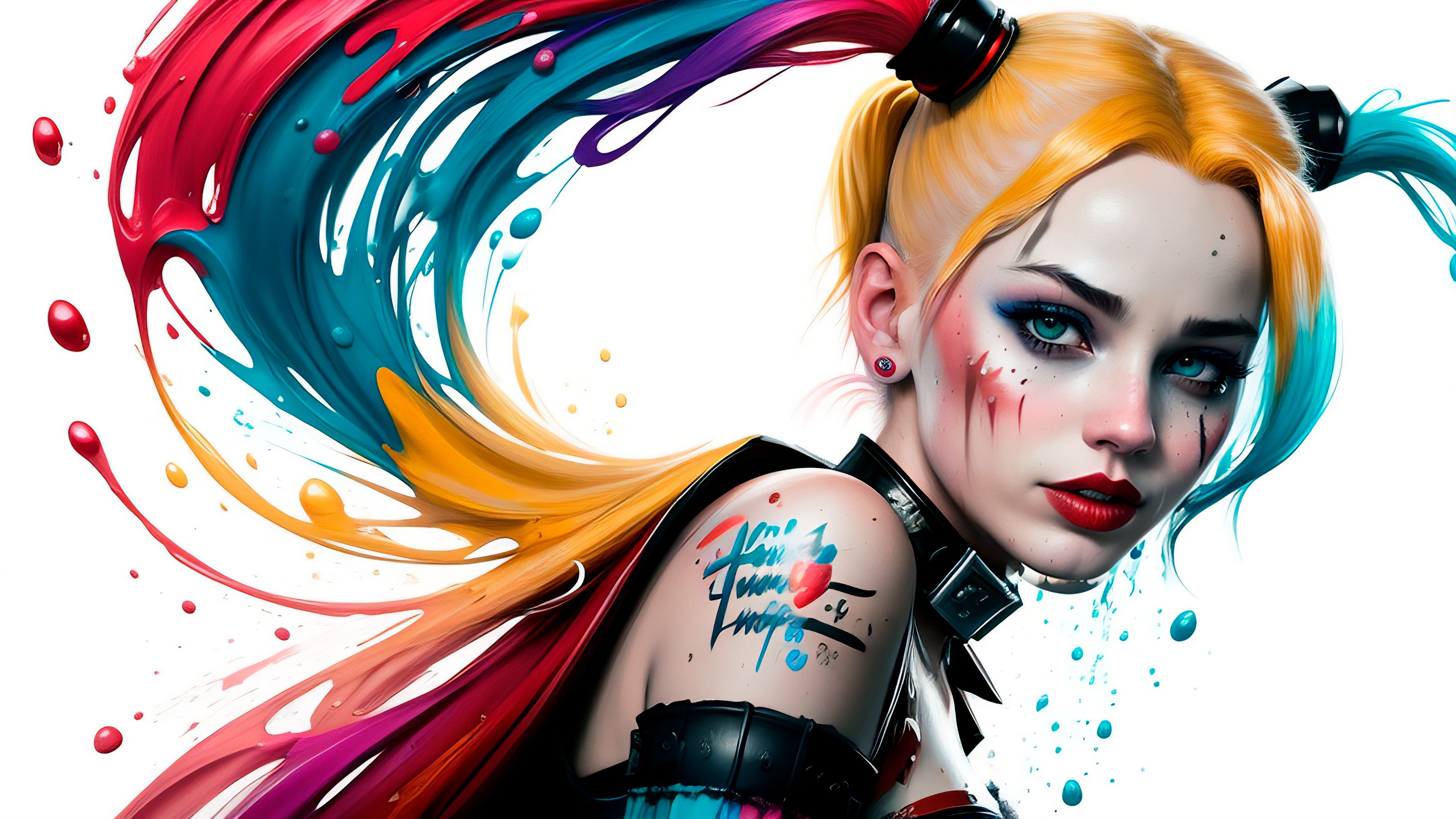 3840x2160 Harley Quinn Wallpaper 4K, DC Superheroes, DC Comics, AI art