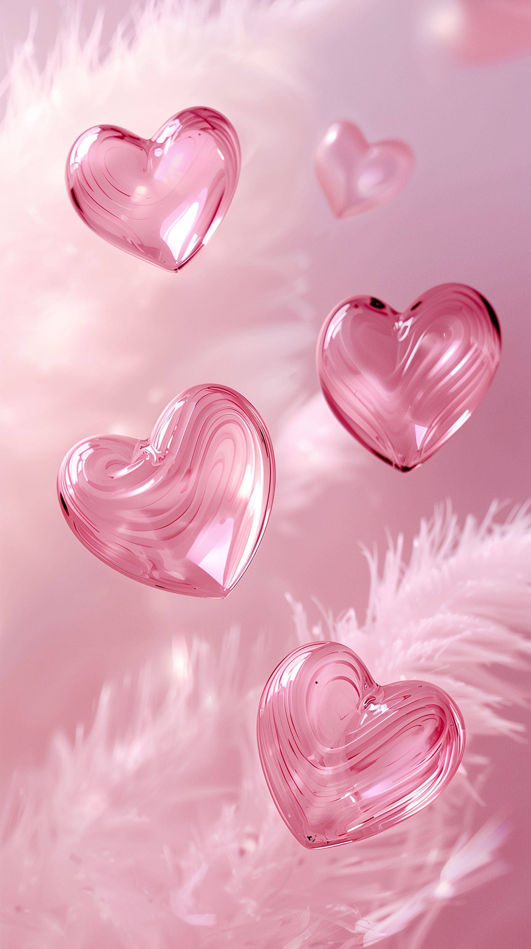 1792x3200 Cute Pink Heart Aesthetic Wallpaper for Phone