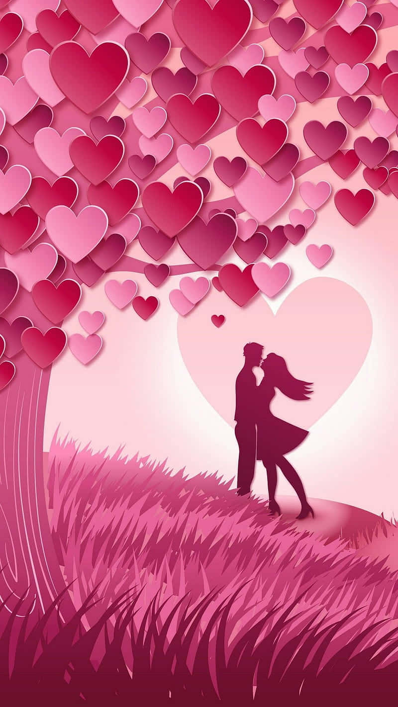 800x1422 Download Romantic Pink Hearts Wallpaper