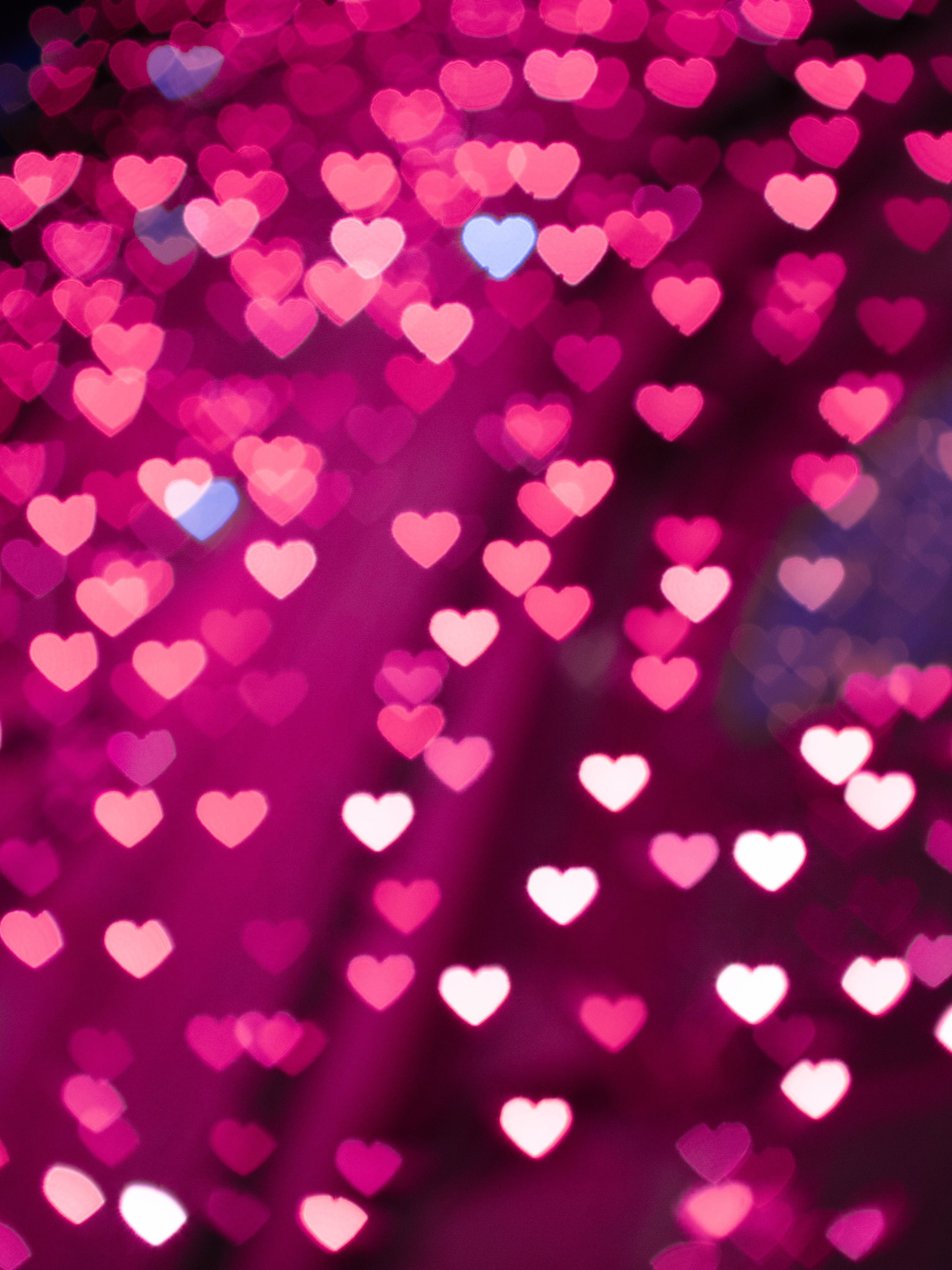 3065x4086 Romantic Heart Shaped Bokeh In Pink Tones · Free