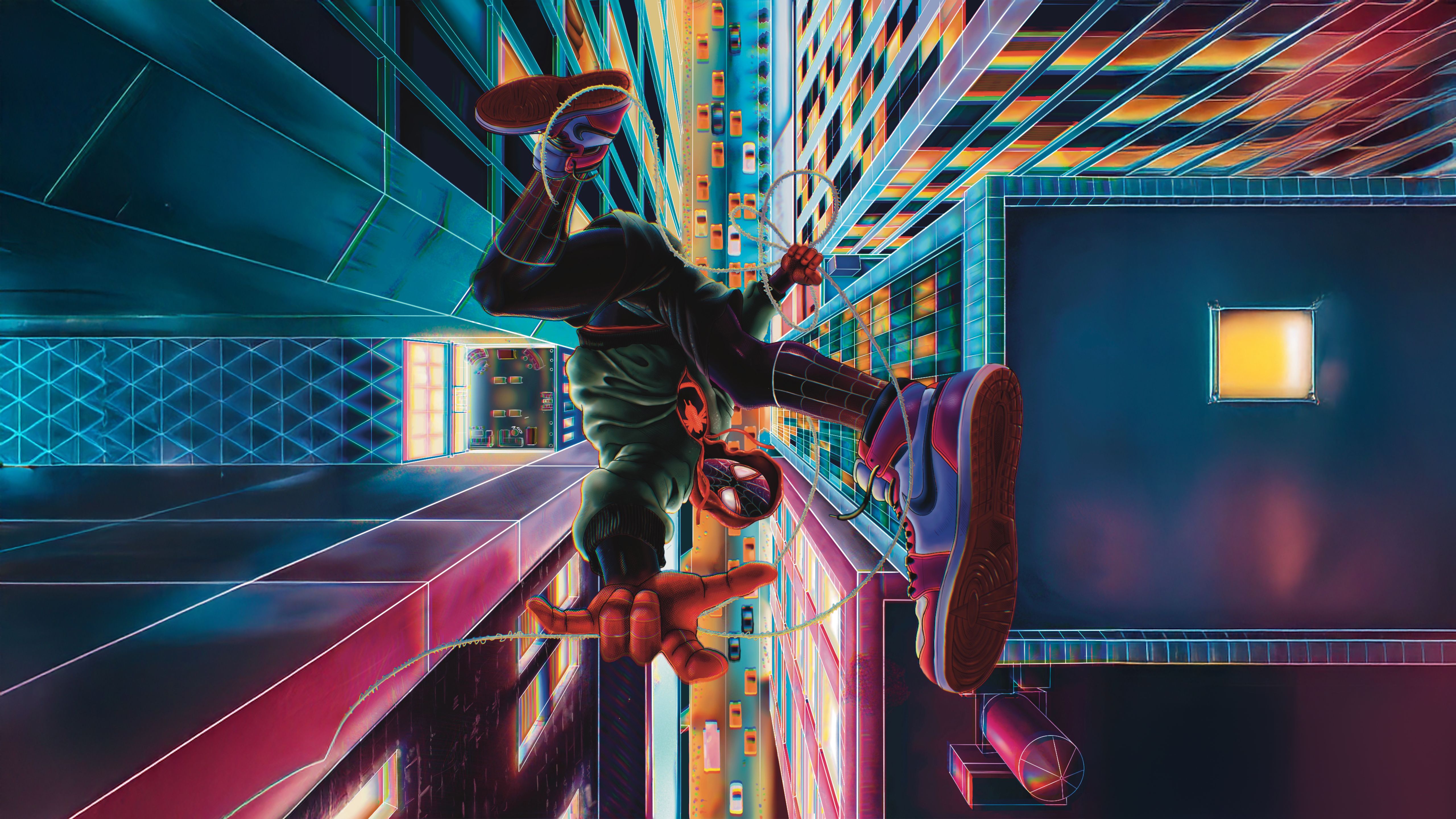 5120x2880 Spider Verse Hero In Free Fall Wallpaper, HD Superheroes Wallpaper, 4k Wallpaper, Image, Background, Photos and Picture