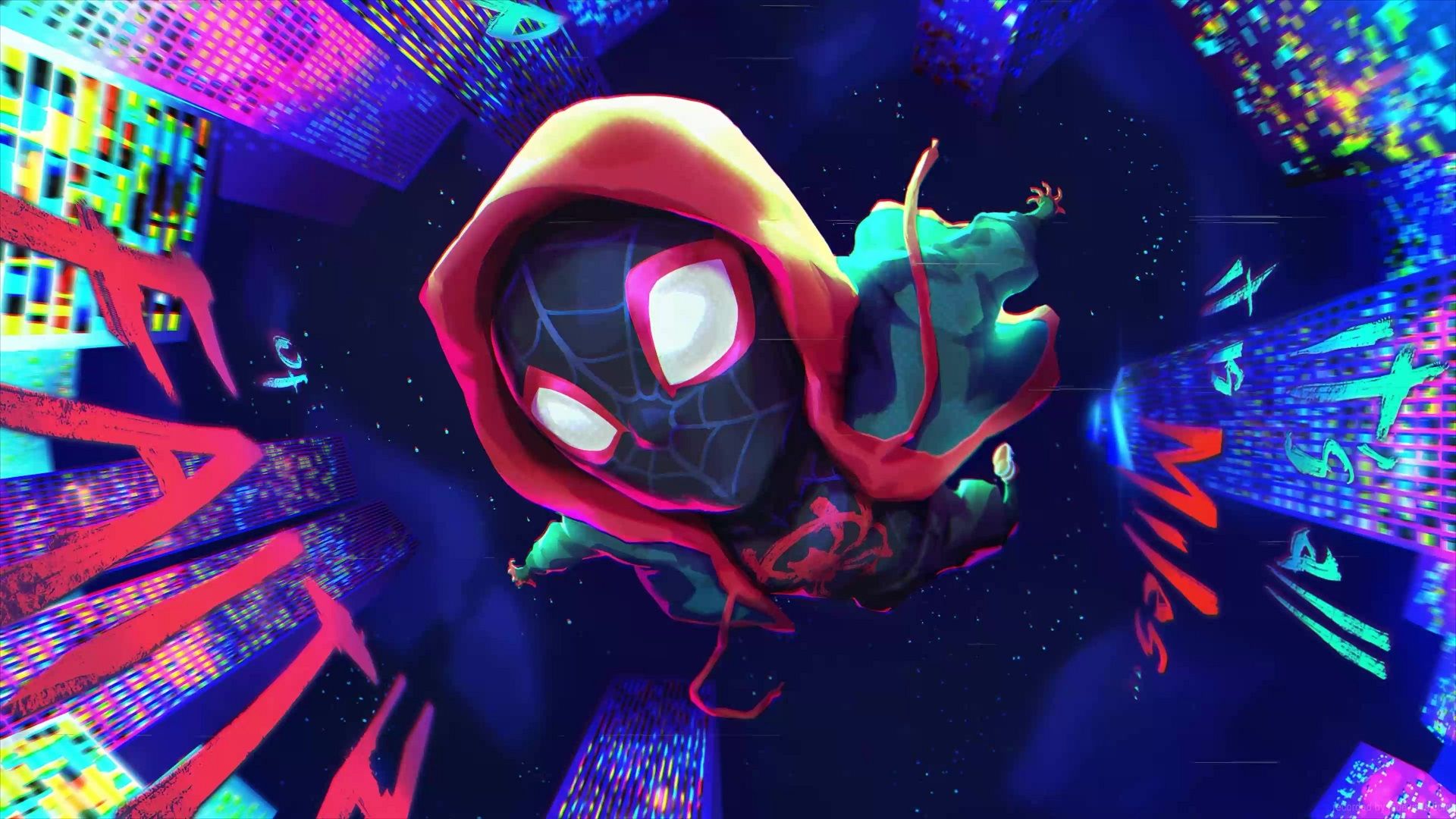 1920x1080 Spider Man Morales Falling Live Wallpaper