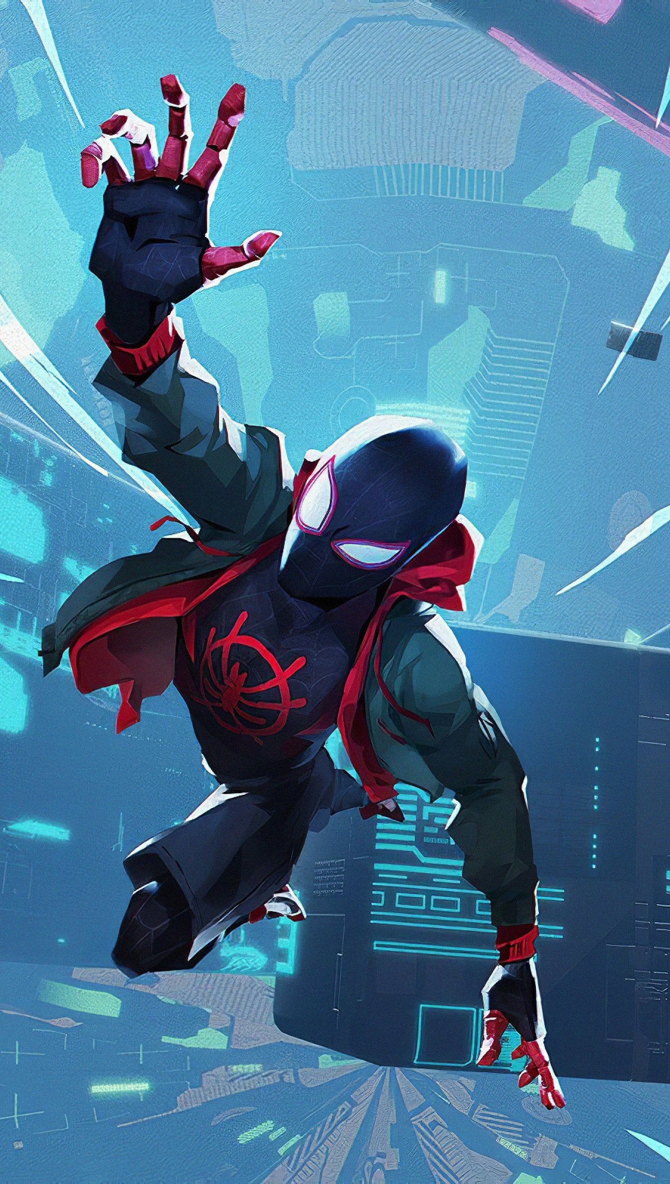 1360x2400 Miles Morales falling Wallpaper 4K for iPhone and Mobile Phone