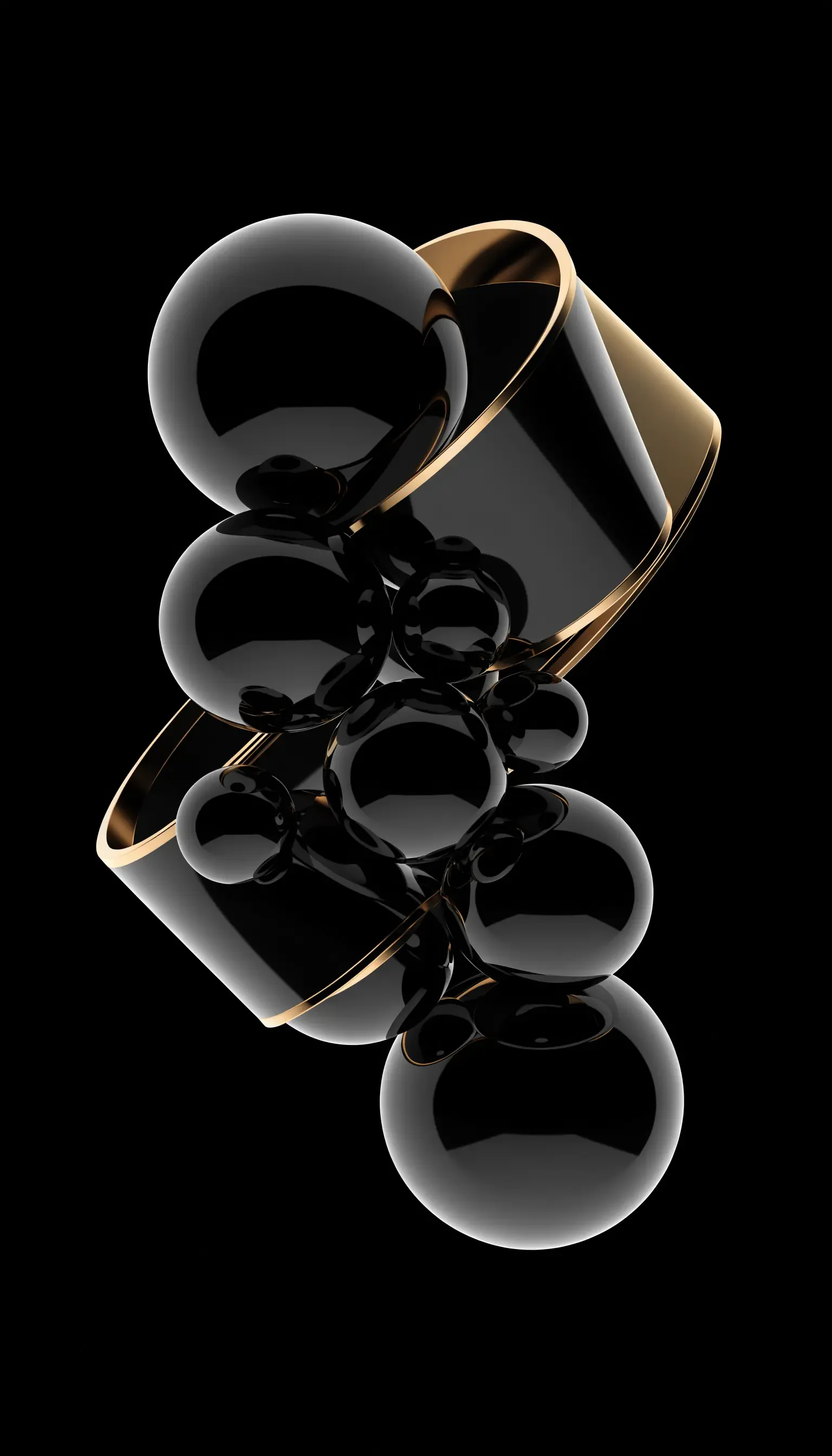 1536x2688 Sleek Obsidian Orb Cascade