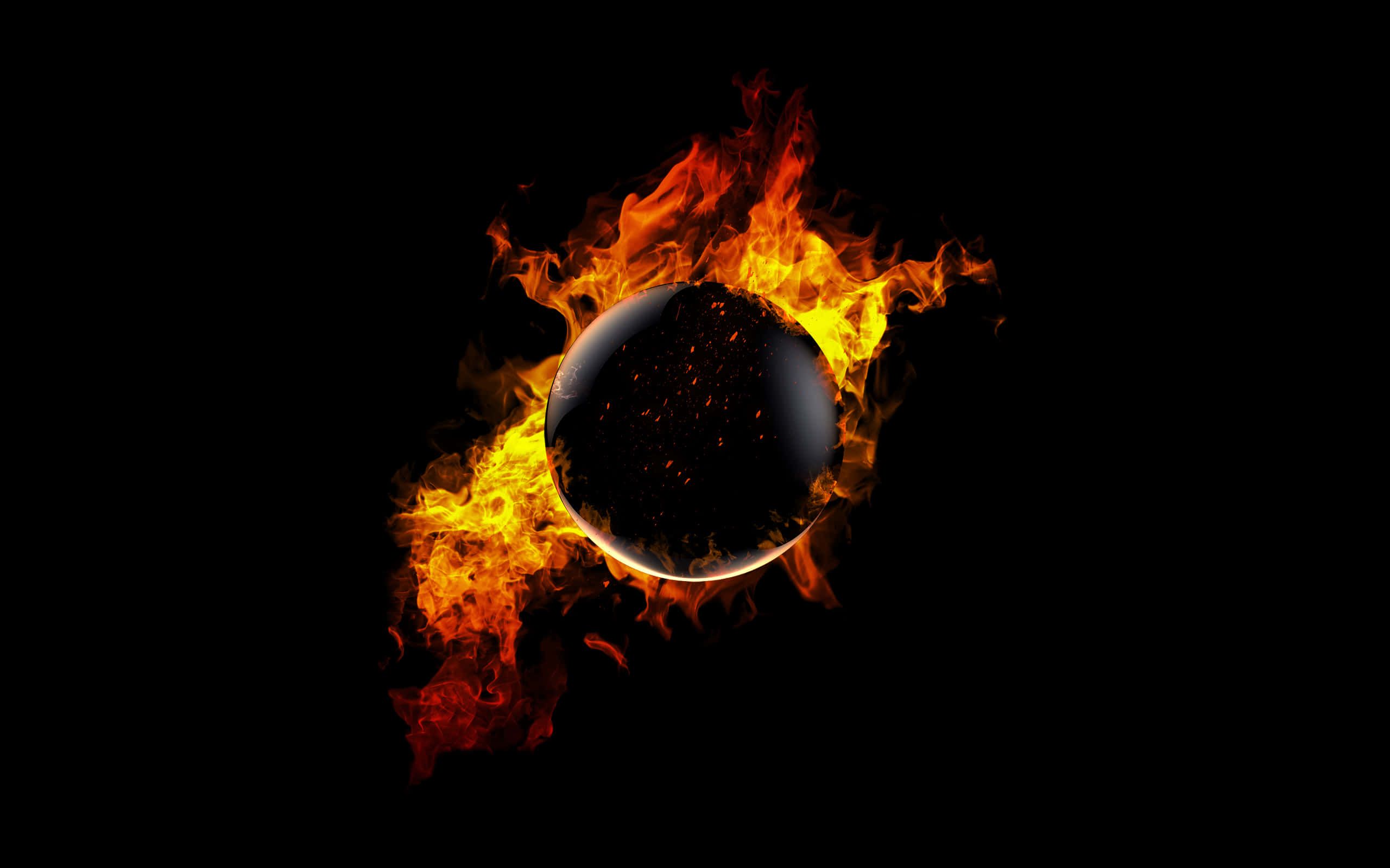 2560x1600 Download Fiery Orb Abstract Art Wallpaper