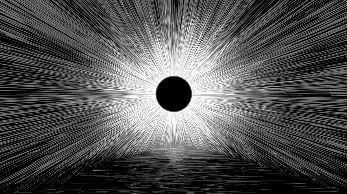 1200x673 Solar Eclipse Radial Mural Wallpaper
