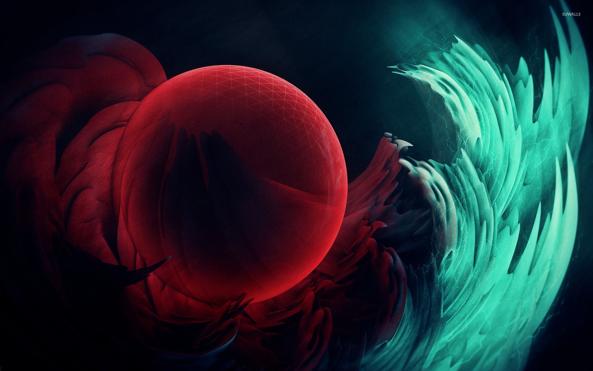 1920x1200 Red blend protecting the orb wallpaper wallpaper