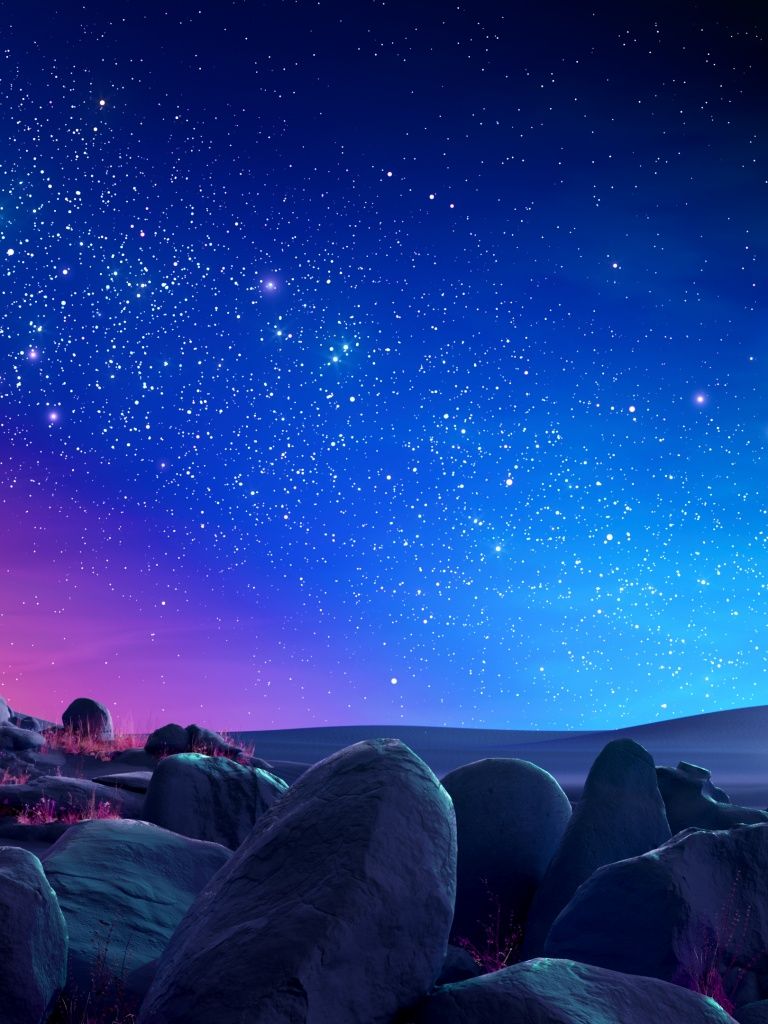 768x1024 Night sky Wallpaper 4K, Colorful, Magic, Stars, Milky Way