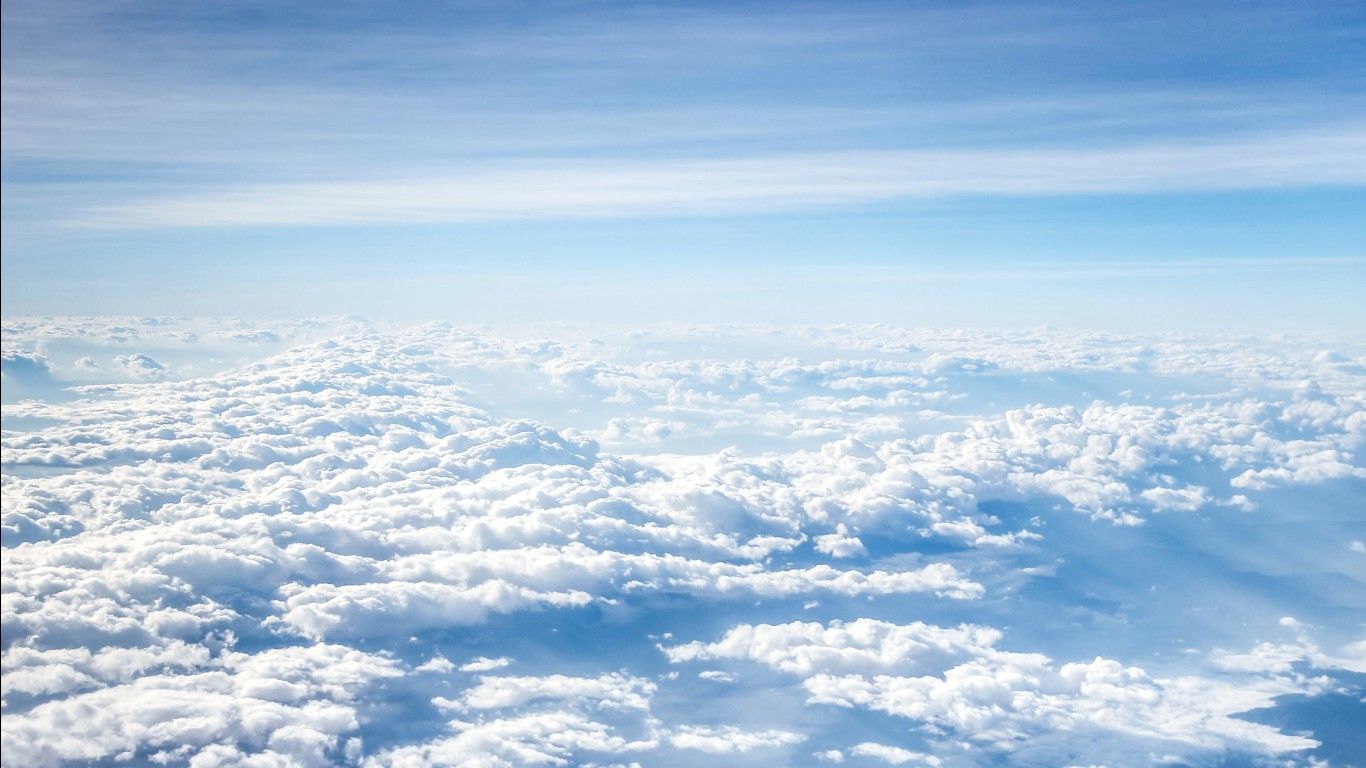 1366x768 Aerial View Of Clouds Under Light Blue Sky 4K HD Light Blue Wallpaper
