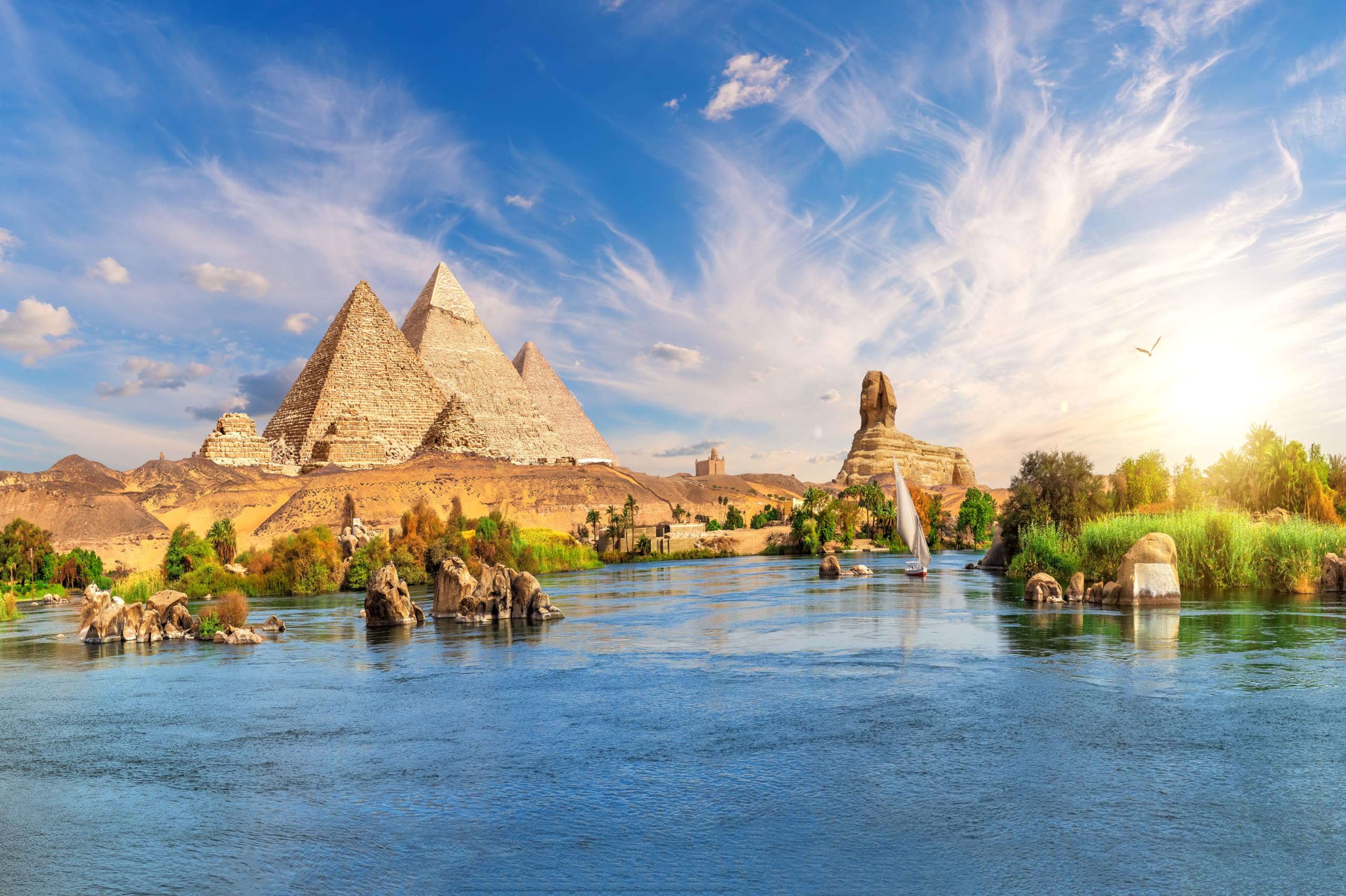 2560x1704 Amazon.com : chnywork 10x6.5ft Pyramids Backdrop Sphinx African Egypt Nile River Desert Stones Aswan City Sunset Scenery Background African Egyptian Travel Party Decor Photo Studio Booth Props Wallpaper