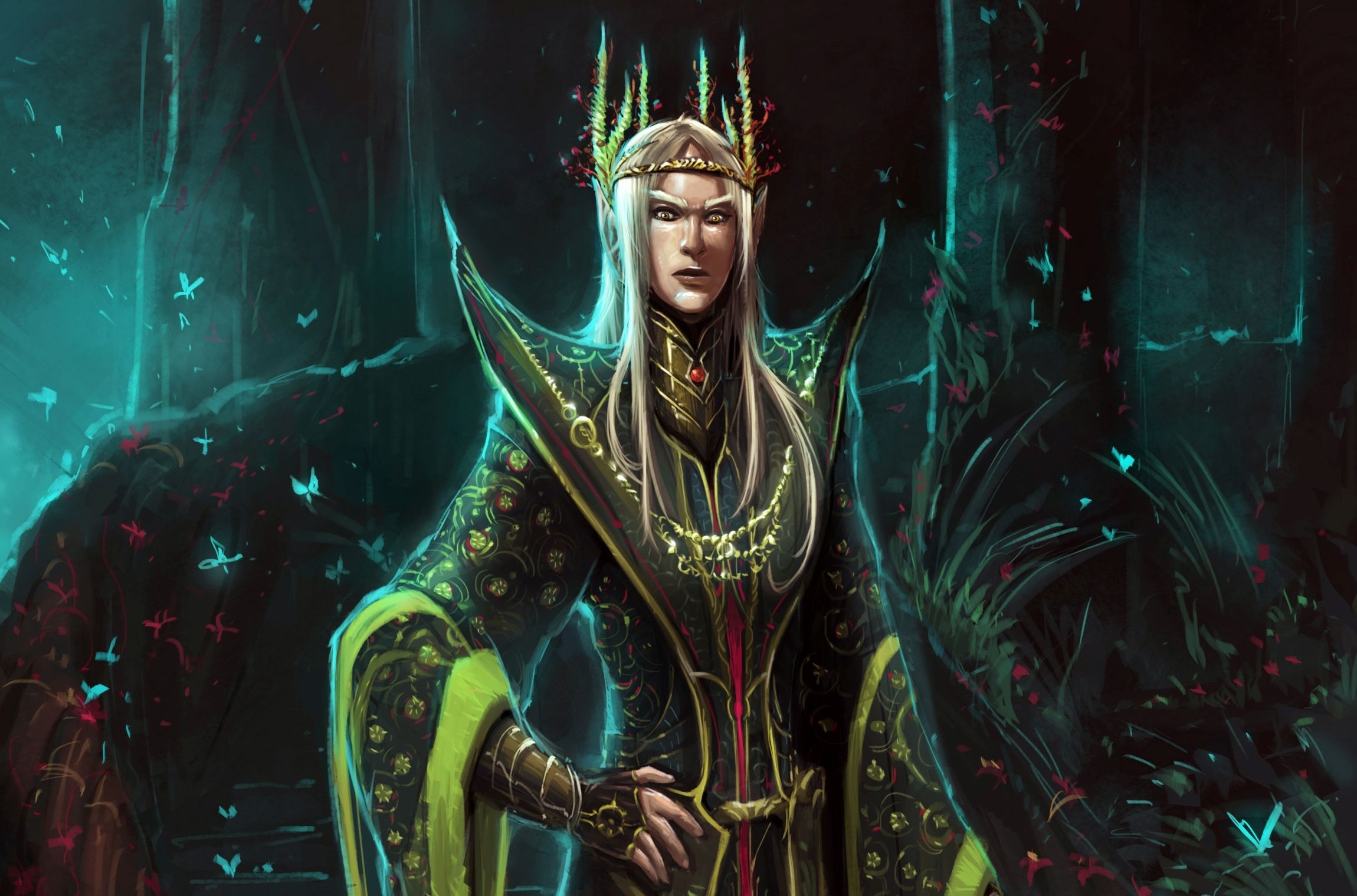 2300x1519 Free elf, crown, art 2K wallpaper for desktop and phone