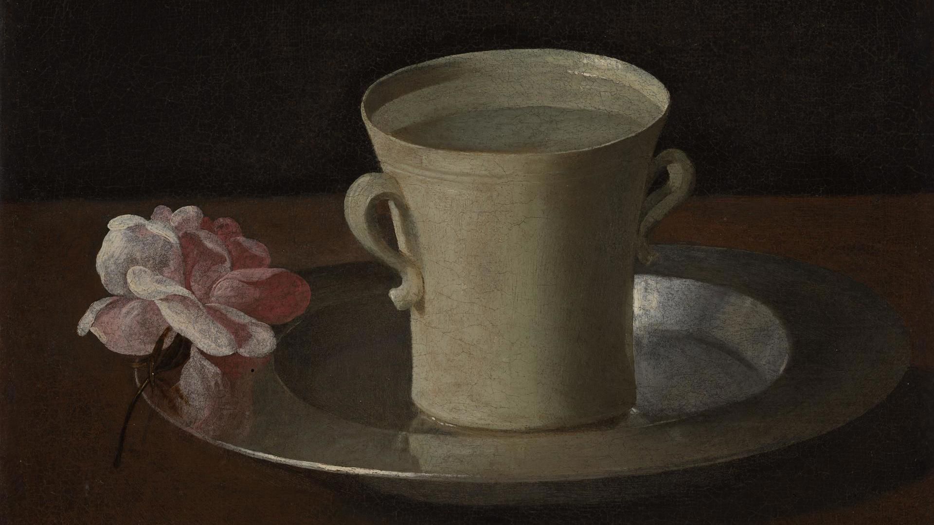 1920x1080 Francisco de Zurbarán. A Cup of Water and a Rose. NG6566. National Gallery, London