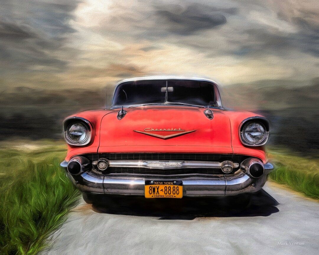 1080x864 Chevrolet Bel Air Art Print, Vintage Chevy Photograph