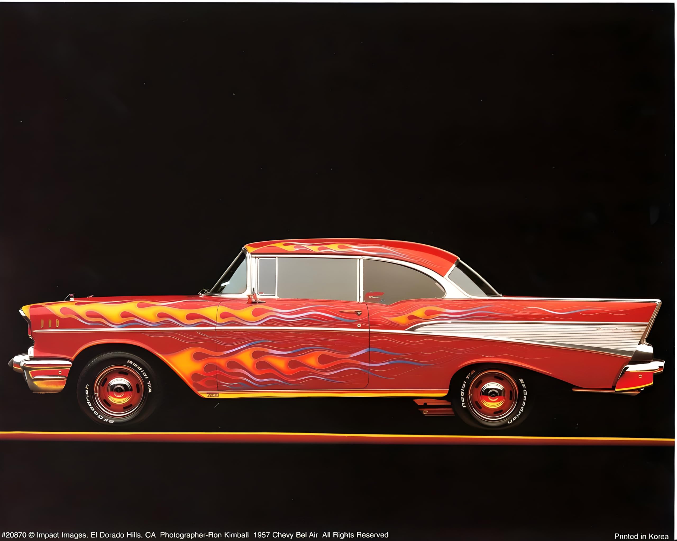 2560x2048 Classic Car Chevy Bel Air 1957 Vintage Art Print Wall Decor Poster (16x20): Old Cars Posters: Posters & Prints