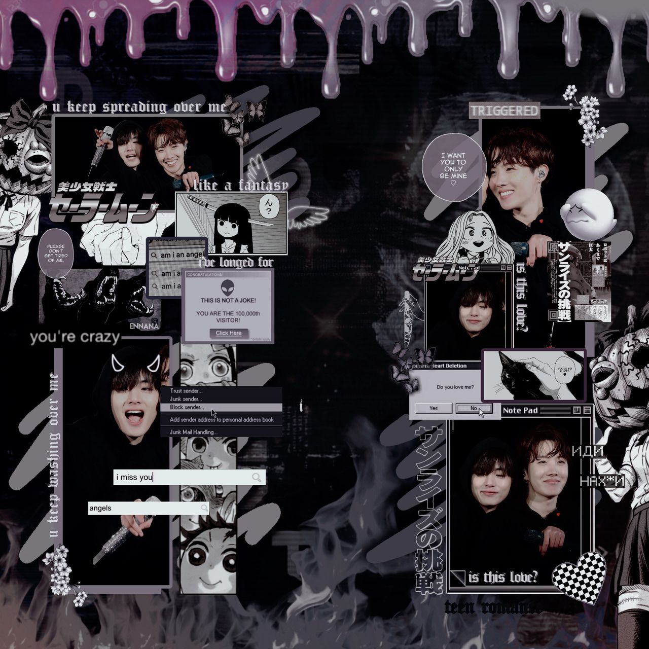 1280x1280 vhope, kpop and cybergoth profile picture, 1280x1280