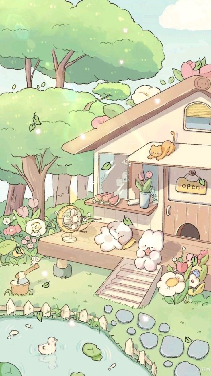 736x1308 Cute Cartoon House Wallpaper. I phone 7 wallpaper, Arte doodle, iPhone wallpaper kawaii