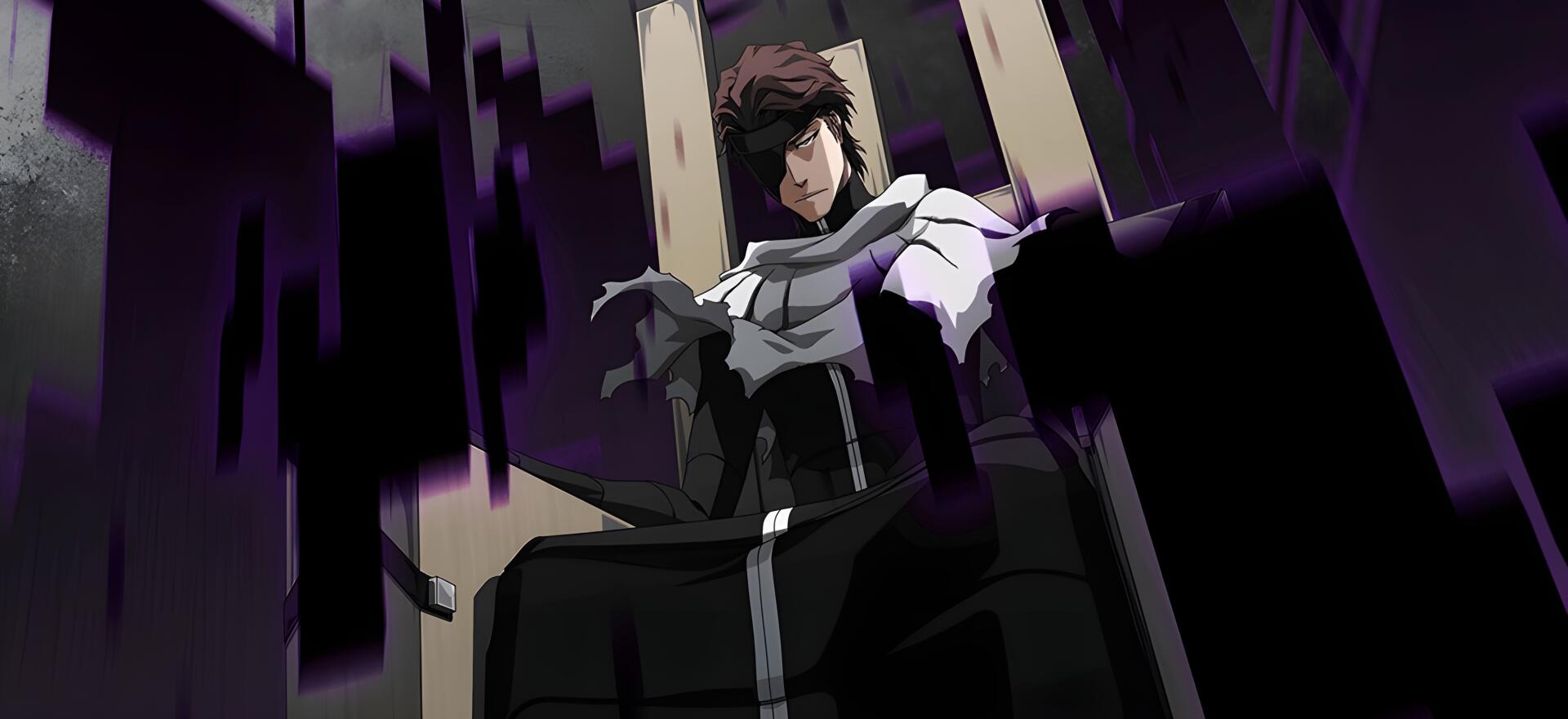 1920x881 HD Wallpaper: Sōsuke Aizen from Bleach in Commanding Shadow by Bleach Brave Souls